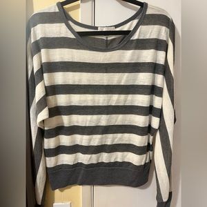 -Gray and white striped forever 21 sweater.